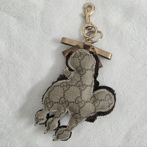 Auth Gucci Guccioli Poodles Lulu Leather Keyring/Bagcharm - Picture 2 of 9